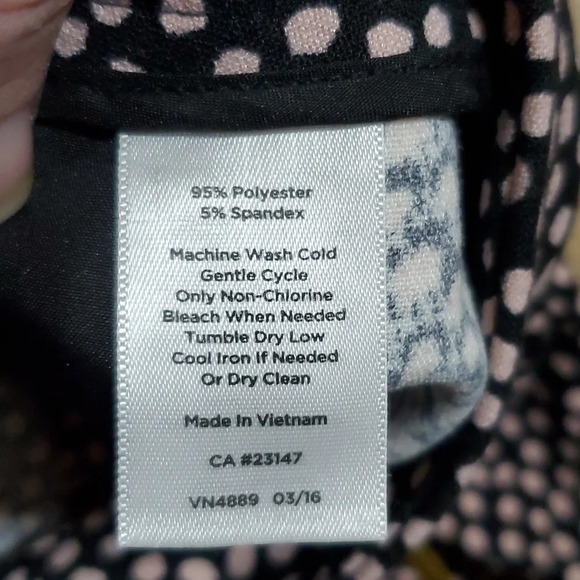 Talbots black with pink polka-dot pattern stretch trouser pants - Picture 7 of 8